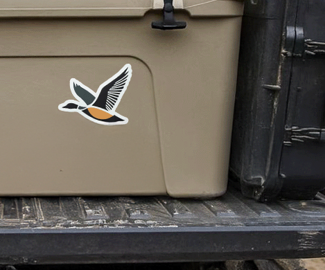 Drake Duck Waterfowl Sticker Decal on Hunting Cooler