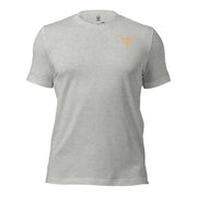Athletic Heather men’s duck hunting graphic tee front view featuring the Expected Ducks, Got Sail design