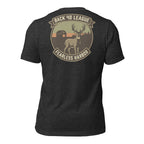 Back view of Back 40 League Whitetail Classic Tee in dark grey heather – men’s hunting lifestyle tee