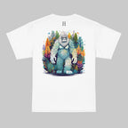 Back of Camo Challenge T-shirt in White with Bigfoot design.