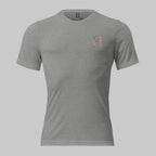 Front of athletic grey tee with clean Fearless Harbor FH logo on the left chest—subtle, sharp, and iconic.