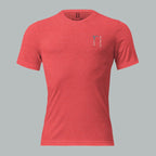 Front of red tee with a subtle Fearless Harbor FH logo on the left chest, delivering clean American attitude.
