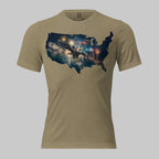 Olive tri-blend shirt featuring eagle ride graphic — no holding back.