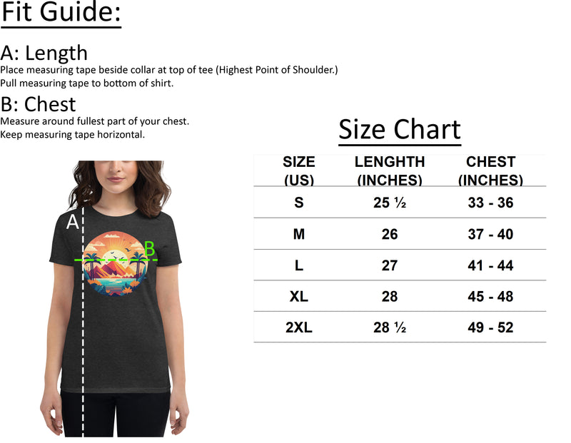 Size chart for Fearless Harbor Women's Fearless Growth Tee