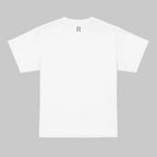 Back of Bigfoot Camo Challenge Tee in White with FH logo at top near collar in black.