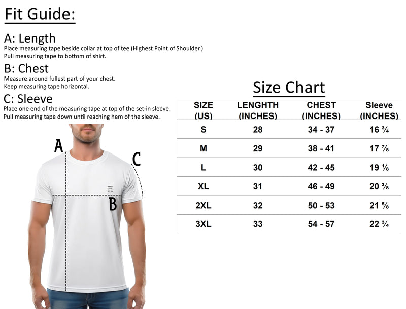 Size chart for Fearless Harbor Haunted Harbor Reaper Tee