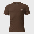 Front of Fearless Harbor Bear Edition T-Shirt in Brown with deer logo and the words Hunt Fearless.