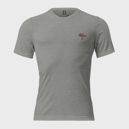 Front of Bigfoot Big Catch Edition T-Shirt in Grey with deer logo and the words Hunt Fearless.