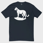 Back of Cougar Edition T-Shirt in Midnight Navy with white cougar design and FH logo near collar.