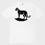 Back of Cougar Edition T-Shirt in White with black cougar design and FH logo near collar.