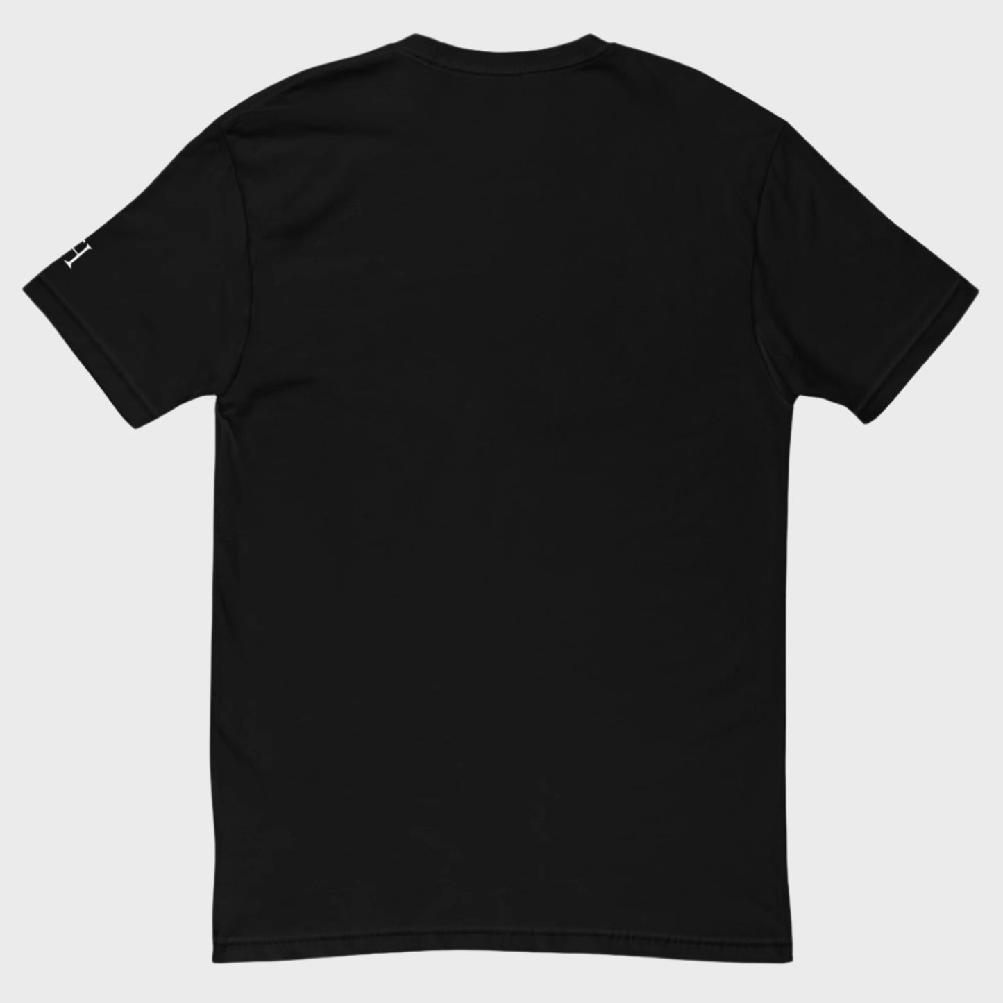 Back of FH Fitted Performance T-shirt in Black, blank with no graphics or text.