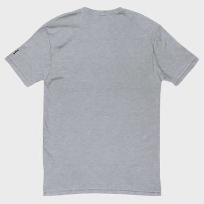 Back of FH Fitted Performance T-shirt in Heather Grey, blank with no graphics or text.