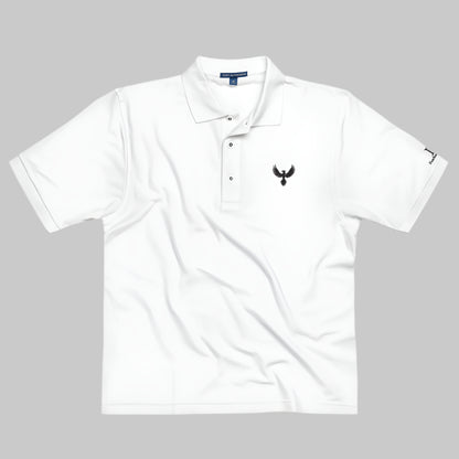 Front of Fearless Harbor Port Authority Premium Polo shirt in White, Phoenix logo on upper left chest.