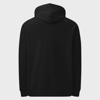 Back of Fearless Under Armour Hoodie in Black, blank with no graphics or text.