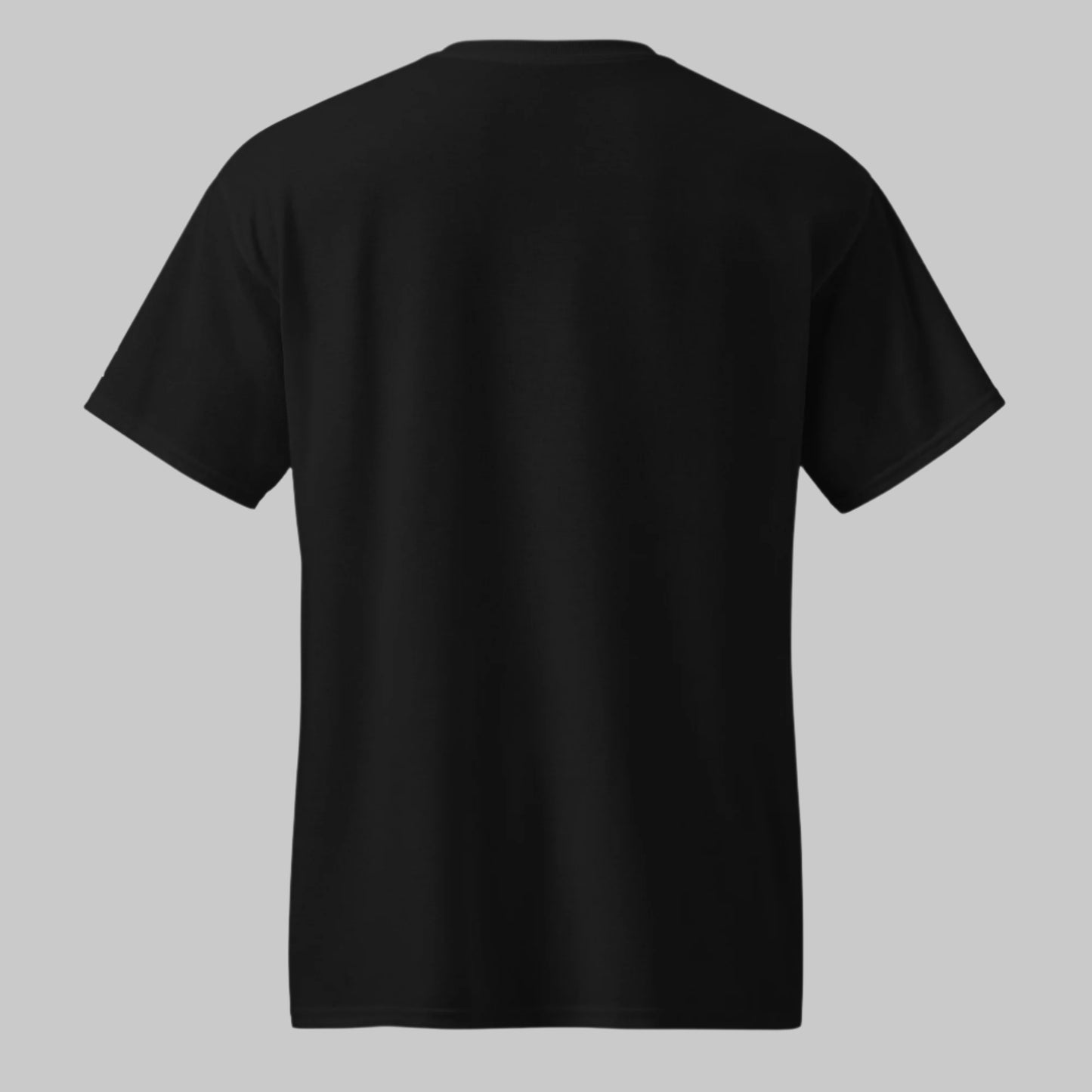 Back of Flourishing Sunset T-Shirt in Black, blank with no graphics or text.