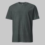Front of Harbor Chill Tee T-Shirt in Dark Heather, blank with no graphics or text.