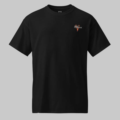 Front of Lunar Howl T-Shirt in Black with deer logo and the words Hunt Fearless.