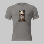 Front of Race Against Time Triblend T-Shirt in Grey with a sand of time hourglass made with a skull design.