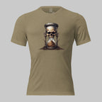 Front of Race Against Time Triblend T-Shirt in Olivewith a sand of time hourglass made with a skull design.