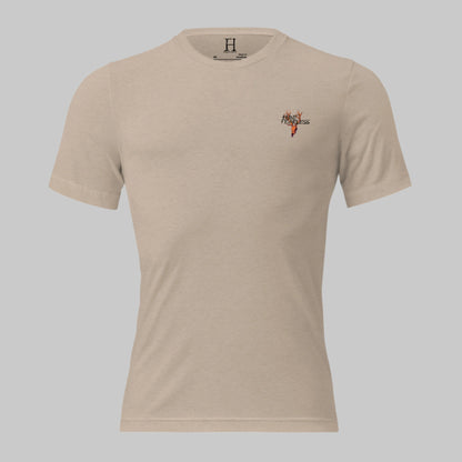 Product Front of Fearless Harbor Ram Edition T-Shirt in Tan with deer logo and the words Hunt Fearless.