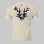 Back of Skull Beast T-shirt in Oatmeal with a Buck Deer Skull and Antler design, and FH logo in black.