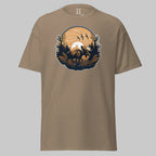 Front of Vintage Hunting wear t shirt in Brown Savana with a Moose design.