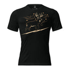 Front view of Men’s Rut Line Heritage Tri-Blend Tee in solid black – men’s rut hunting tee