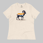 Front of Big Horn T-Shirt in Natural Prism with a Bighorn Sheep Silhouette design.