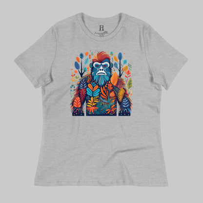 Front of Camo Challenge Tee in Grey with a multicolored Bigfoot design.