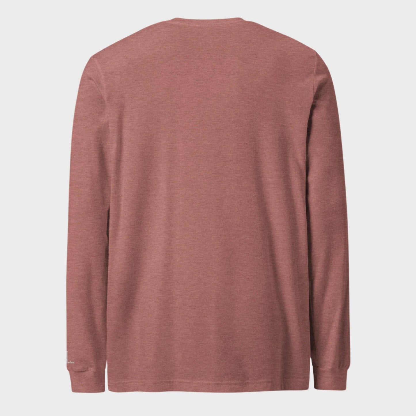 Back of Deer Crest Long Sleeve T-Shirt in Mauve, blank with no graphics or text.