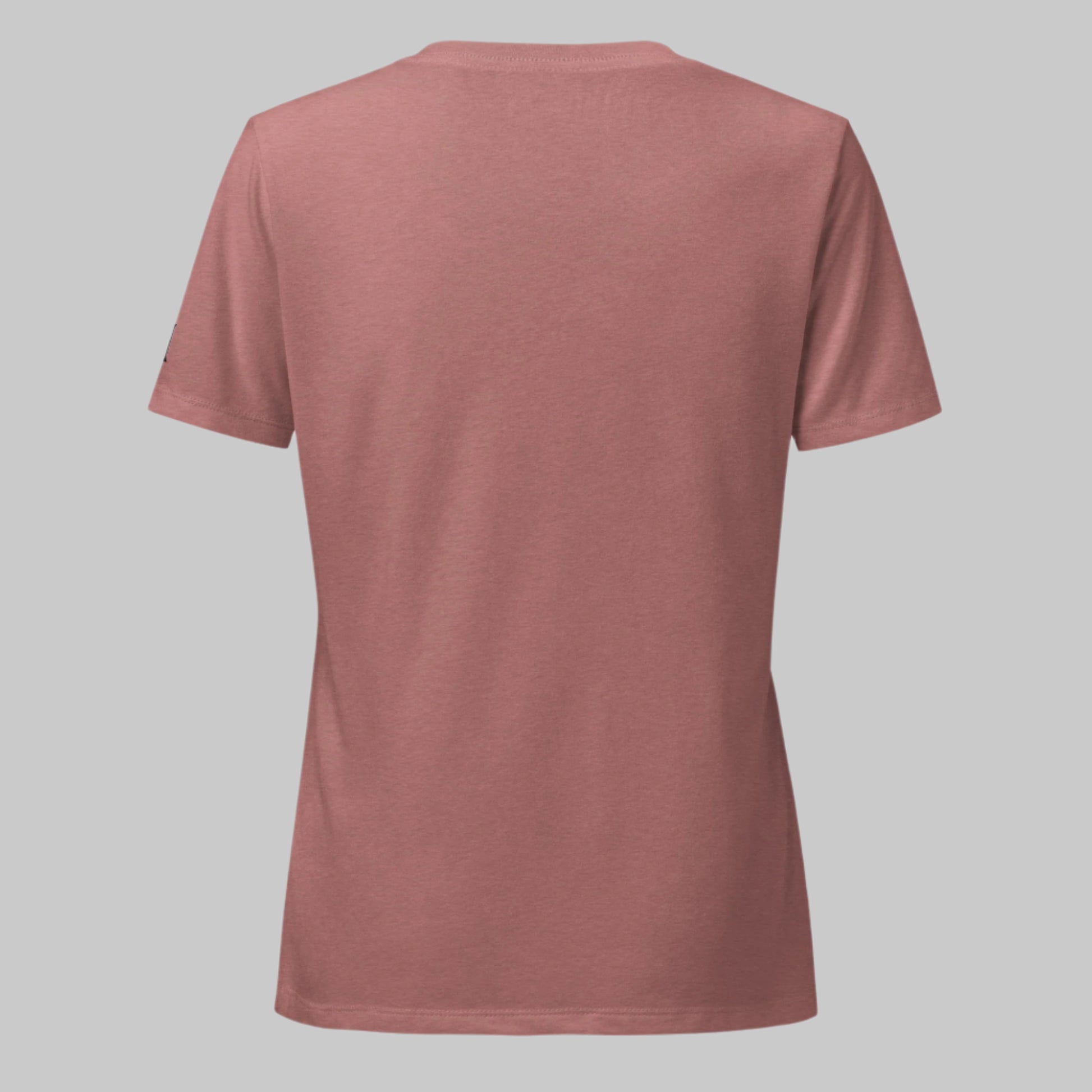 Back of Midnight Moose V-Neck T-Shirt in Mauve, blank with no graphics or text.