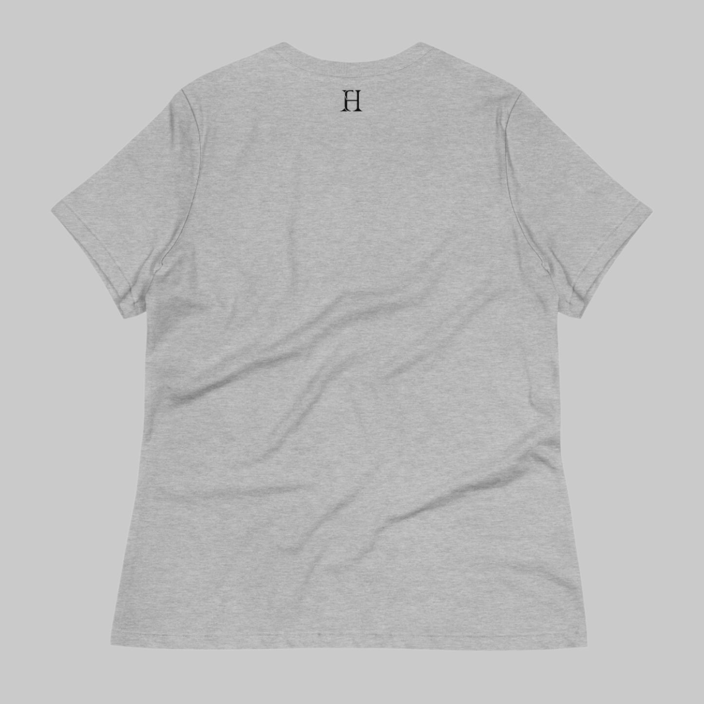 Back of Wild Moose T-Shirt in Grey, with FH logo in black in center near collar.