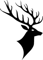 Black Buck Deer Head Vinyl Decal – premium gloss finish hunting sticker