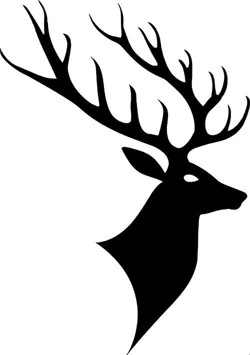 Black Buck Deer Head Vinyl Decal – premium gloss finish hunting sticker