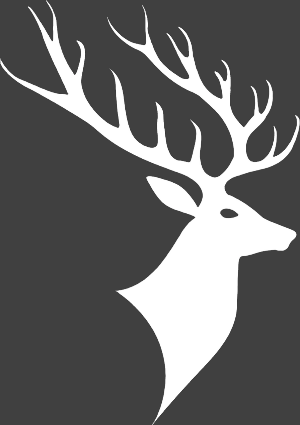 White Buck Deer Head Vinyl Decal – clean, bold hunting decal for outdoor use