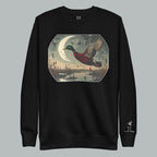Front view of Fearless Harbor Blood Marsh Sweatshirt in Black, featuring blood-red mallard camo design for Halloween.