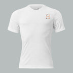 Front view of Fearless Harbor Drift Through Dark Duck Tee in White, featuring Fearless Harbor FH Logo.