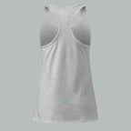 Back view of Fearless Harbor Women's Bear Haven Tank in heather grey, showcasing fitted racerback for women.