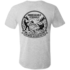 Back view of Men’s Big Catch Bigfoot Fishing Tee in athletic heather showing the premium fabric and fit.