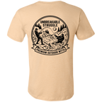 Back view of Men’s Big Catch Bigfoot Fishing Tee in heather sand dune showing the premium fabric and fit.