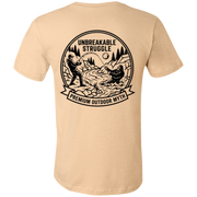 Back view of Men’s Big Catch Bigfoot Fishing Tee in heather sand dune showing the premium fabric and fit.