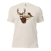 Men's Mesa Mule Deer Tee in Heather Dust featuring a mule deer buck with mesa country graphic