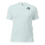 Men's Migration Lines Waterfowl Tee in Heather Prism Ice Blue with Public Marsh chest emblem