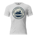 White fleck Public Marsh Syndicate waterfowl tee with small coot chest logo