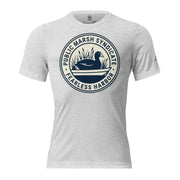 White fleck Public Marsh Syndicate waterfowl tee with small coot chest logo