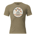 Front view of the Men’s Scrape Circle Whitetail Triblend Tee in Olive with scrape circle graphic